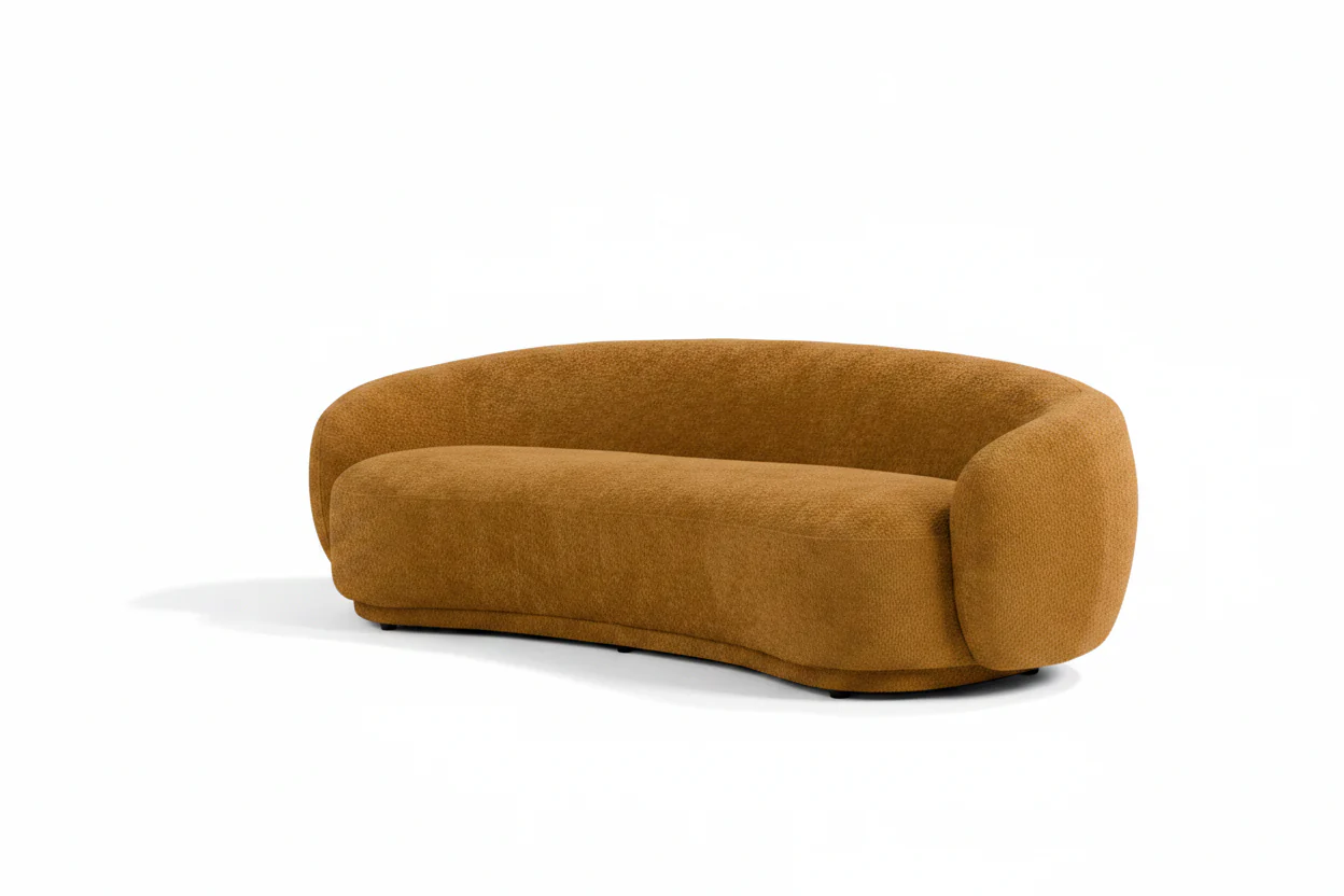Cozy Pinnacle Sofa Set - Modern Orange Fabric Sofa