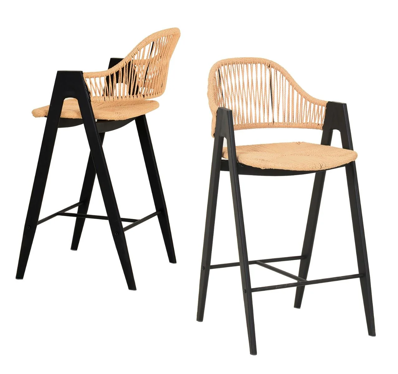 Natural Rattan Woven Barstool ( set of 2 )