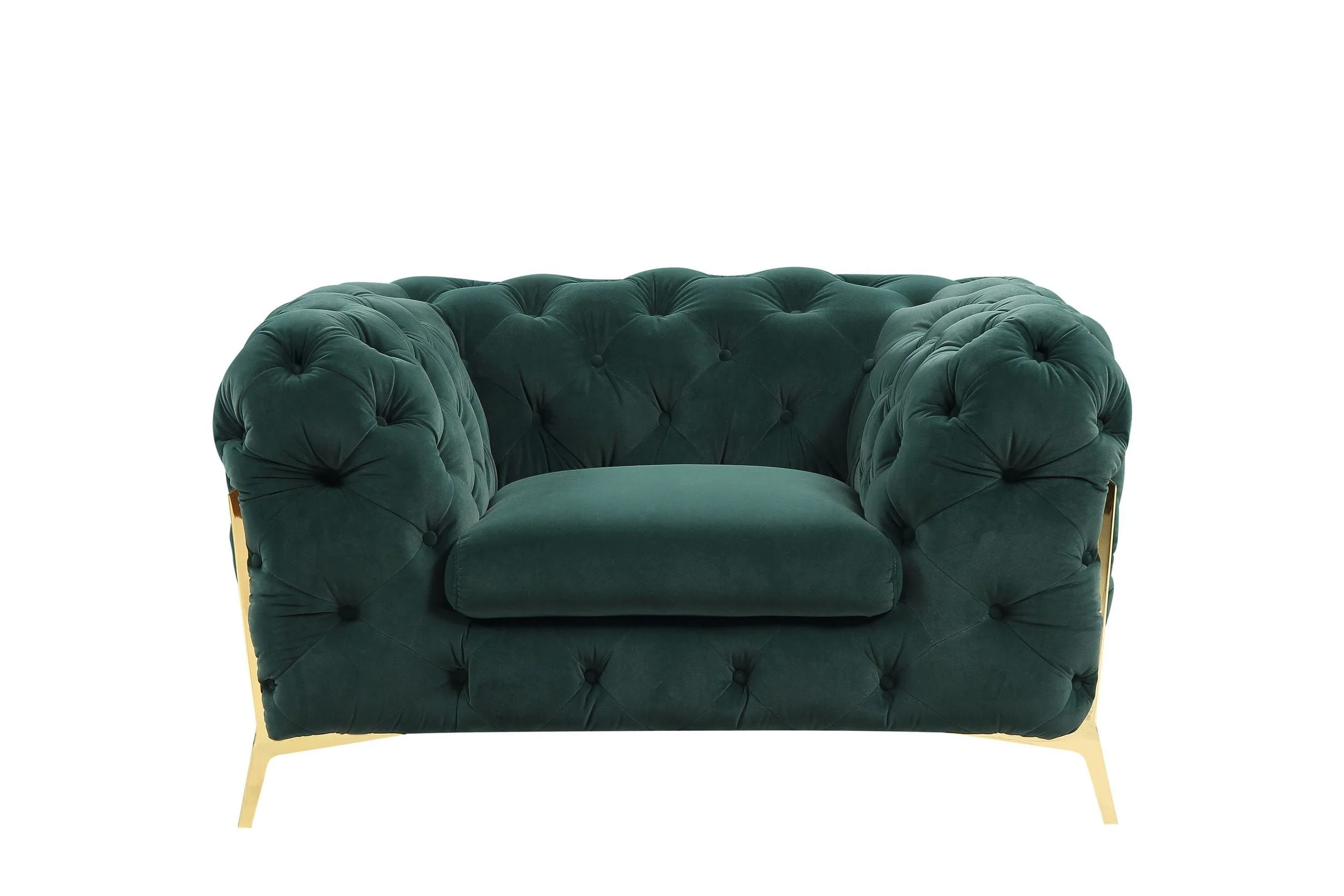 Velvet Grandeur Sofa Set - Transitional Fabric Chair - Image 10