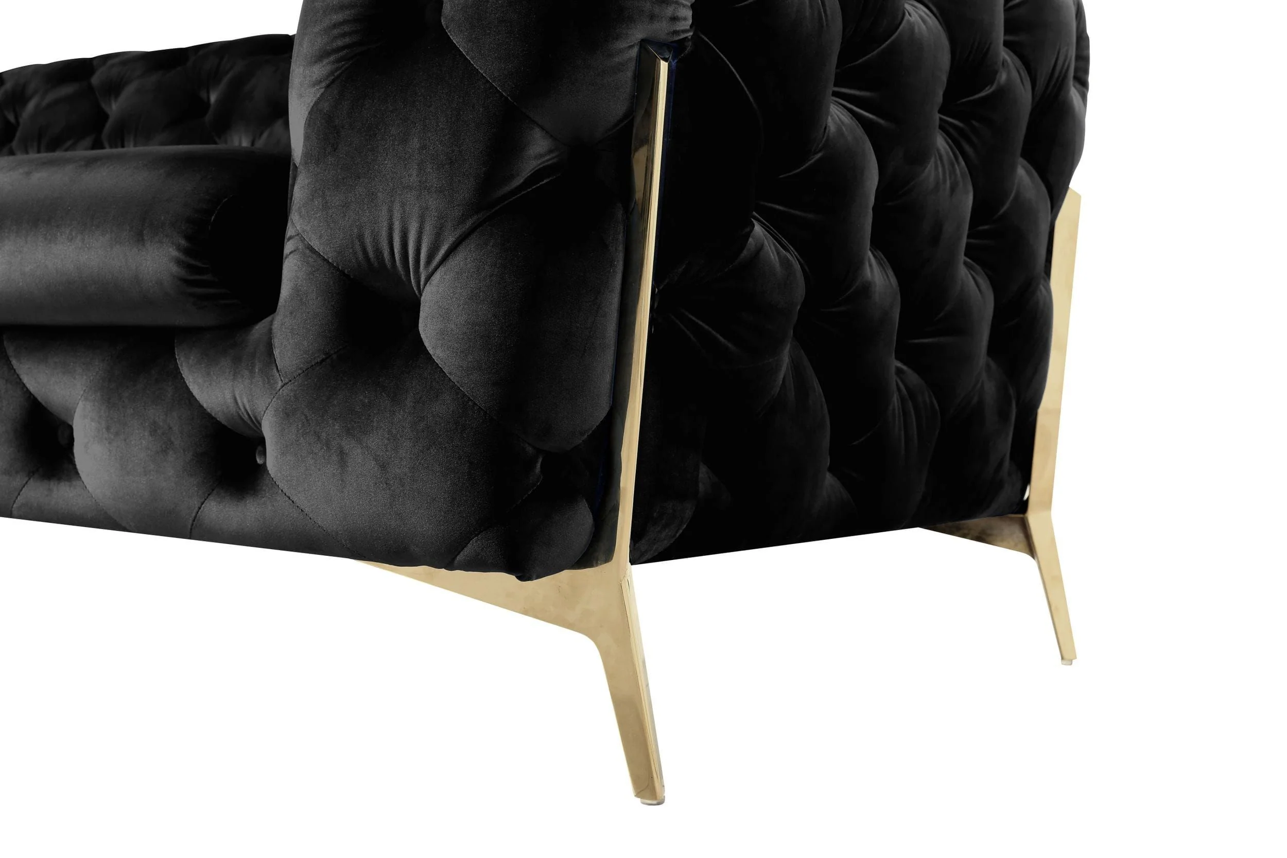 Velvet Grandeur Sofa Set - Transitional Fabric Chair - Image 14