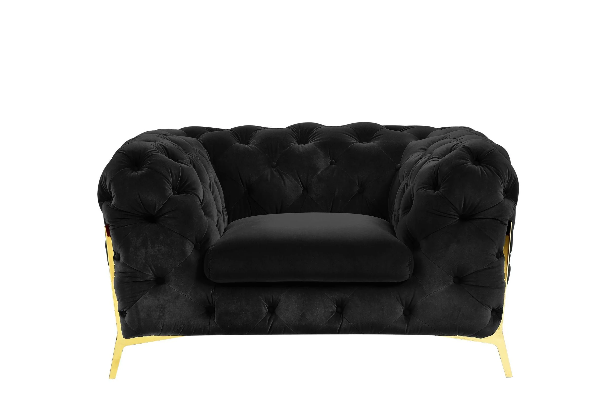 Velvet Grandeur Sofa Set - Transitional Fabric Chair - Image 16