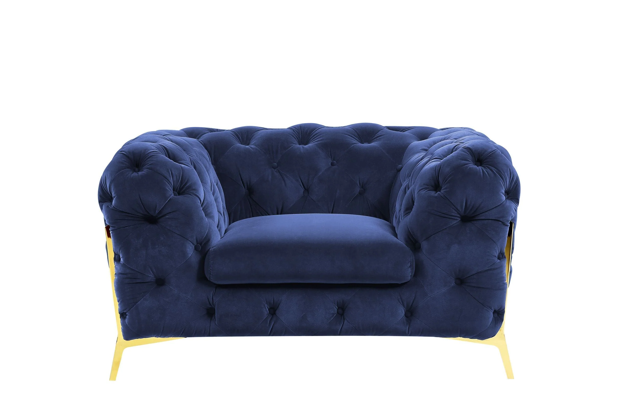 Velvet Grandeur Sofa Set - Transitional Fabric Chair - Image 8